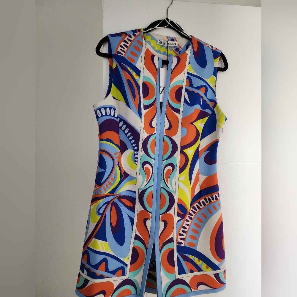 Zara Multicolored Printed Short Dress